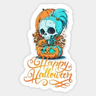 Funny Halloween Skeleton Sticker